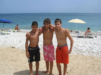 Studenten op het strand