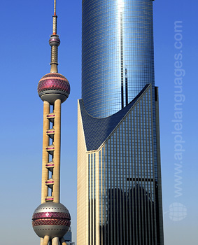 Deel van de skyline van Shanghai