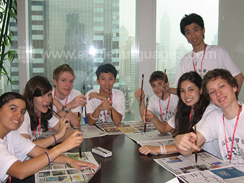 Studenten op onze school in Shanghai