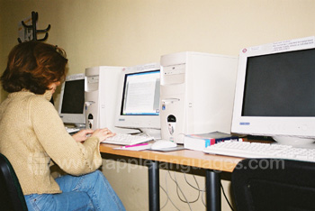 Het internetcafe van de school