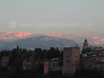 Zonsondergang in Granada