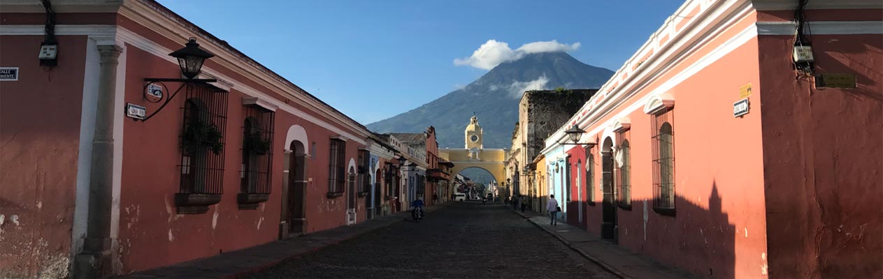 Het stadscentrum van Antigua in Guatemala