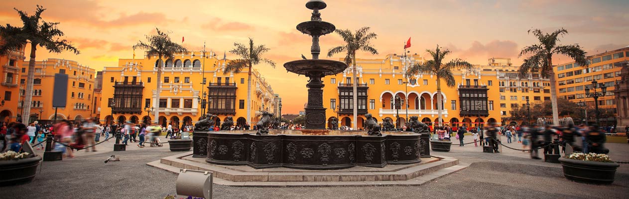Het stradscentrum van Lima, hoofdstad van Peru