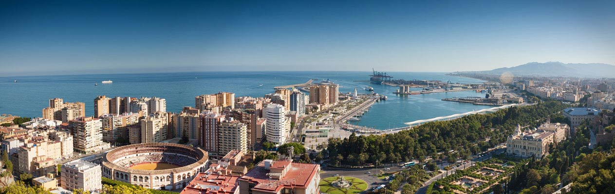 De stad Malaga, Andalusië, Spanje