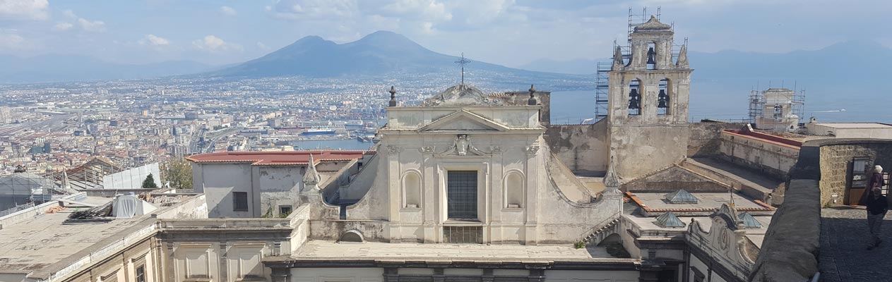 Uitzicht op de Vesuvius vanaf Kasteel Sant'Elmo, Napels