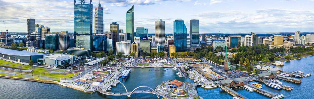 Het stardscentrum van Perth, Australië