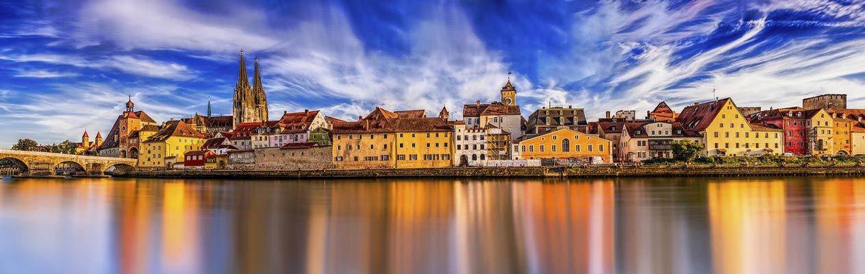 De stad Regensburg, Bavaria, Duitsland