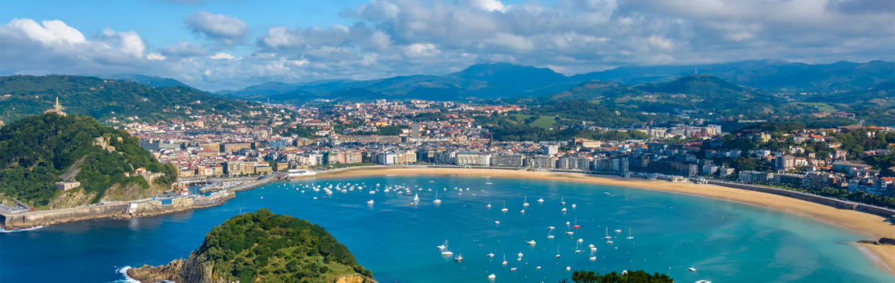 De Concha Baai in San Sebastián, Spanje